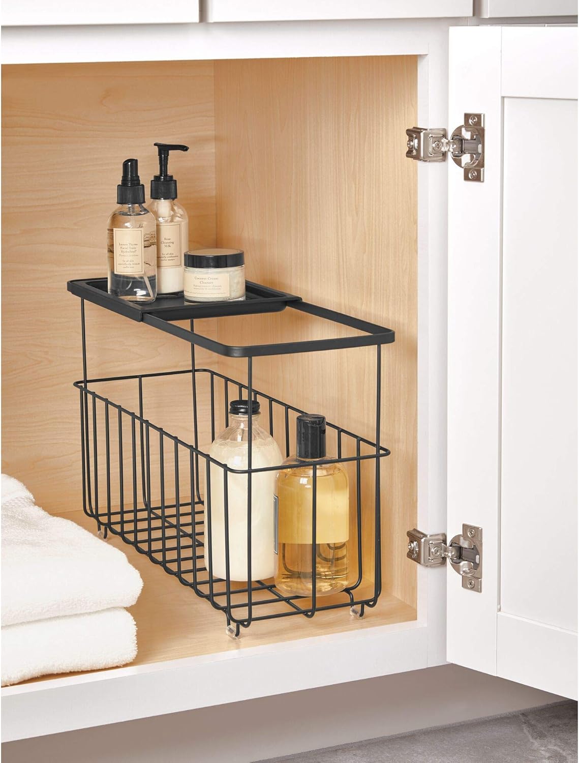 iDesign Everett Metal Over the Side Bathtub Caddy Basket for Master
