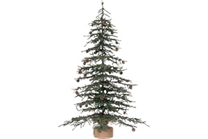 Vickerman 42" Caramel Pine Artificial Christmas Tree Unlit- Featuring 1241 PVC Tips - Pine Cone Accented - Seasonal Indoor Home Decor with Decorative Burlap Base