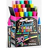 Bold Chalk Markers - Dry Erase Marker Pens - Liquid Chalk Markers for Chalkboards, Signs, Windows, Blackboard, Glass - Revers