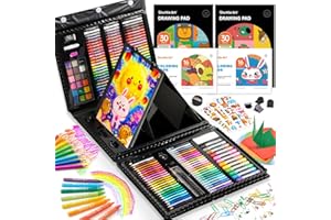 Shuttle Art 335 Piece Kids Art Set, Multi-Media Art Supplies, Gift Art Kit with Trifold Easel, 2 Drawing Pads, 2 Coloring Boo