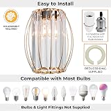 Giggi Gold Crystal Light Shade Cylinder 16x20cm with Oval Rings view 6