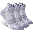 RTZAT Merino Wool Ankle Socks, Men's Women's 90% Wool Athletic Thin Running Moisture Wicking Socks, 3 Pairs