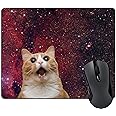 Wknoon Cute Space Cat Mouse Pad, Lovely Galaxy Kitten Screaming in Space Gaming Mouse Pads for Office Desk
