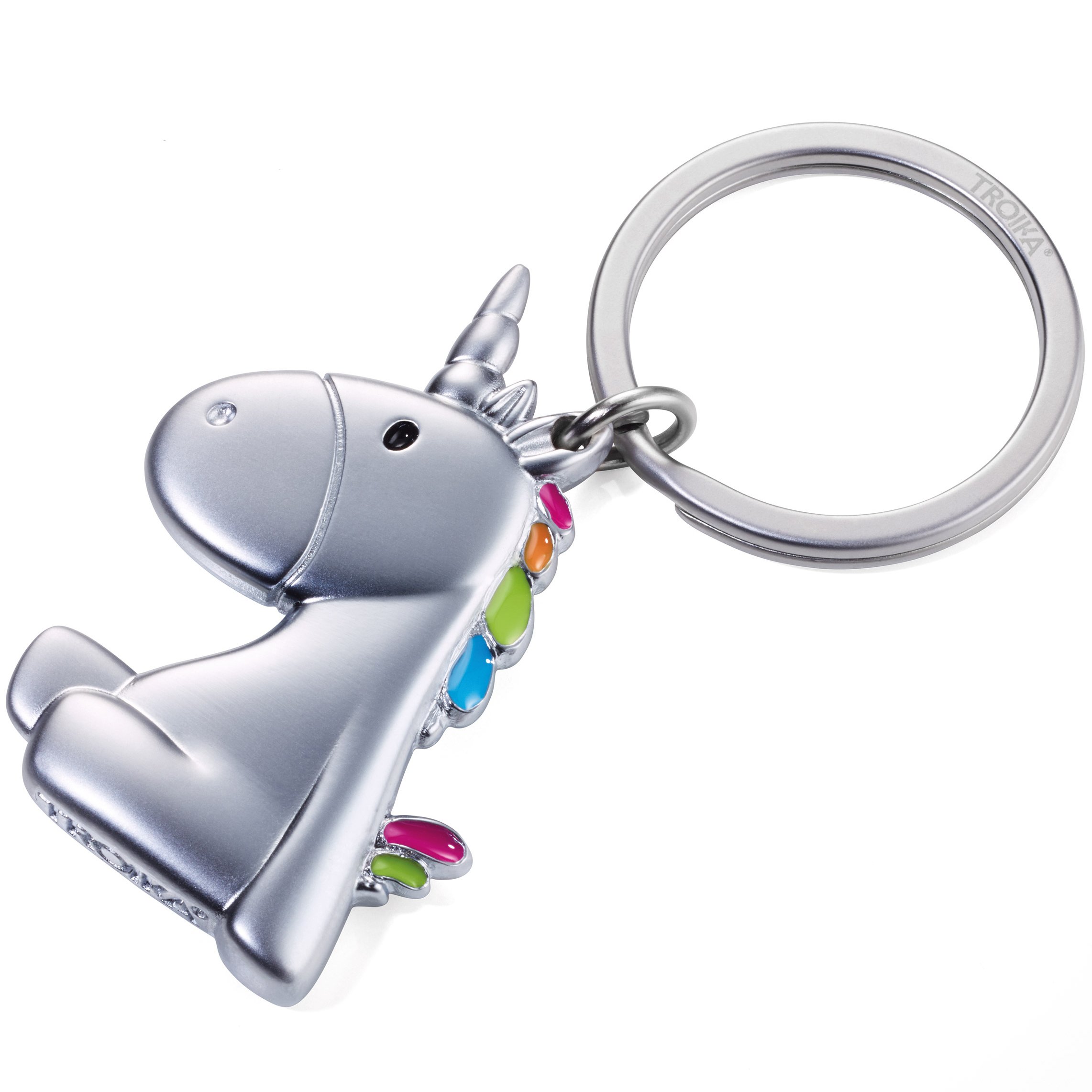 TROIKA Unicorn – KR17-08/MA – Keyring – Unicorn – Not the Last of Its Kind – Cast Metal – Cute – The Original, multicoloured, 6 cm, Keyring