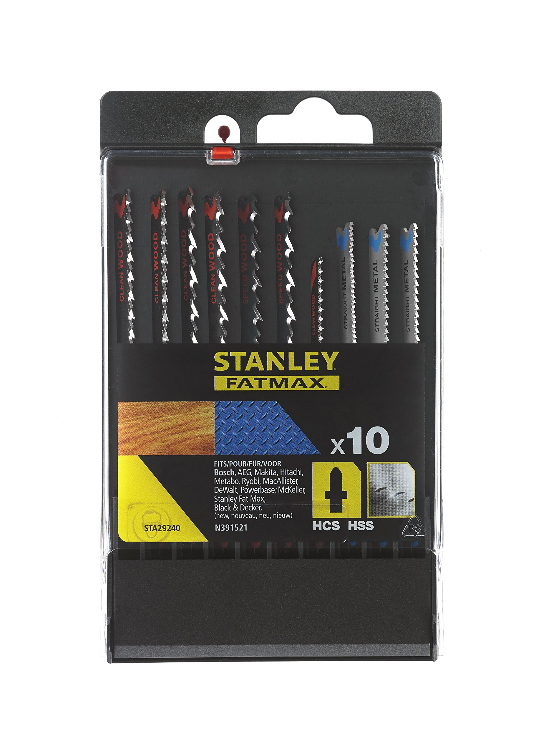 Stanley Juegos de 10 hojas HCS/HSS en tipo Cassette