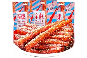 TXDYNLLK Latiao Spicy Strips 3 Packs Latiao Spicy Gluten Classic Chinese Special Snack Food, Vegan, 辣条, 大面筋, 68g/2.39 Ounces per Pack (Pack of 3)