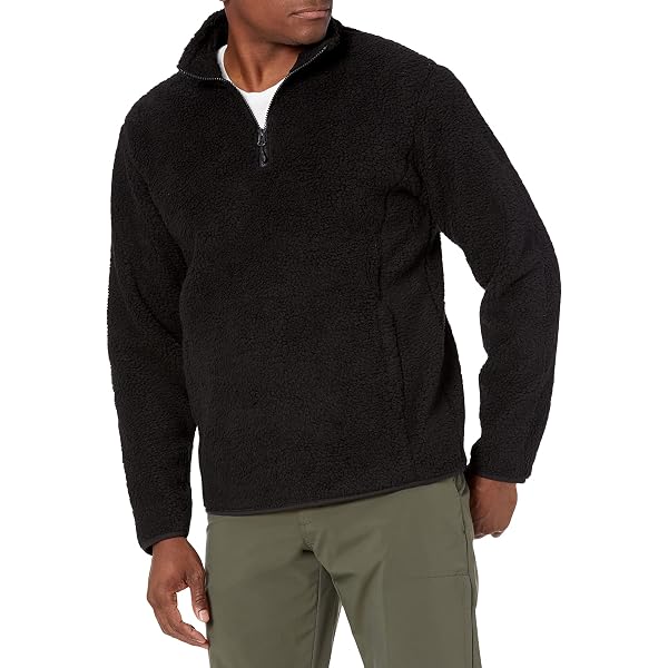 Amazon Essentials Men's Quarter-Zip Sherpa Fleece Jacket, Black, Small :  Amazon.ca: Clothing, Shoes u0026 Accessories