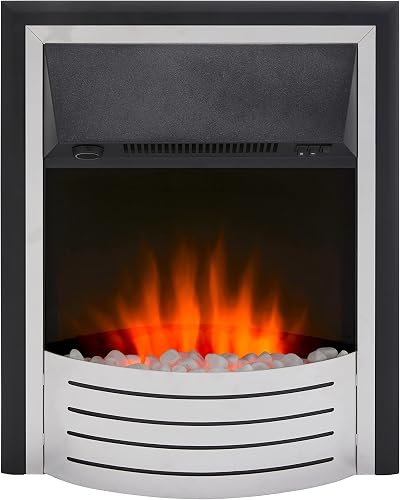 Dimplex Glen Fulford Inset Electric Fire Black Stainless Steel Optiflame 2KW