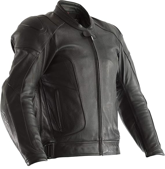 Amazon.com: RST GT CE Black Blue Leather Motorcycle Jacket Size UK50,EU60,3XL: Clothing