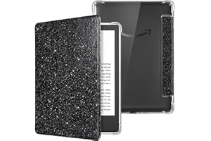 CoBak Case for 6" Kindle 11th Gen (2024 and 2022 Release) - Ultra Slim Transparent Clear TPU Back Shell Protective Cover with Auto Wake/Sleep for Kindle 11th Generation 2024 Release, Glitter Black