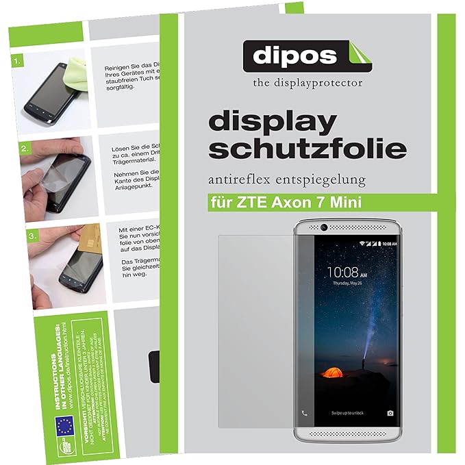 dipos I 2X Schutzfolie matt passend für ZTE Axon 7 Mini Folie Displayschutzfolie