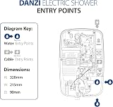 Triton Showers Danzi DuElec 9.5 KW Electric Shower Black Rainfall Head view 6