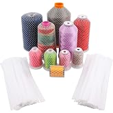 New brothread 100pcs Thread Net Spool Saver for Holding Thread Spools | 9.8" (25cm) Long Each Piece, Holding Different Sizes of Embroidery Sewing Quilting and Serger Thread Spools/Cones