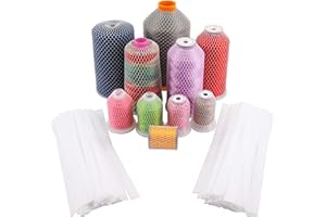 New Brothread 100pcs Thread Net Spool Saver 9.8" (25cm) Extra Long Each Piece for Different Sizes of Embroidery Sewing Quilti
