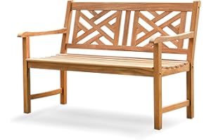 Cambridge Casual Maine 4-Foot Teak Wood Outdoor Garden Bench for Patio Furniture, Weather-Resistant, Comfortable Seating for Porch, Deck, Lawn, Backyard, and Outdoor Spaces
