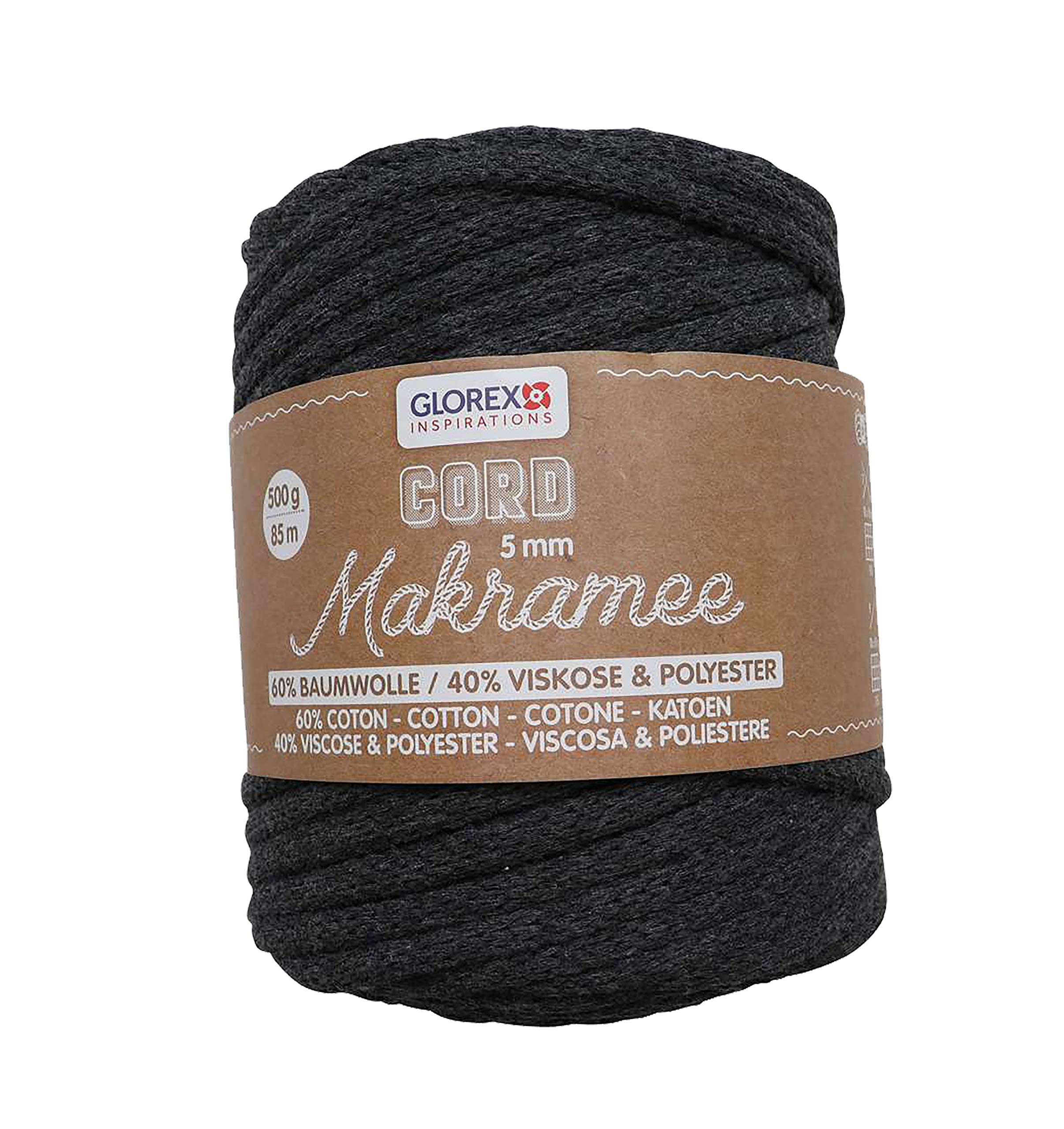 Glorex 5 1006 14 Cord Macrame Woven Anthracite 85 m — image 1