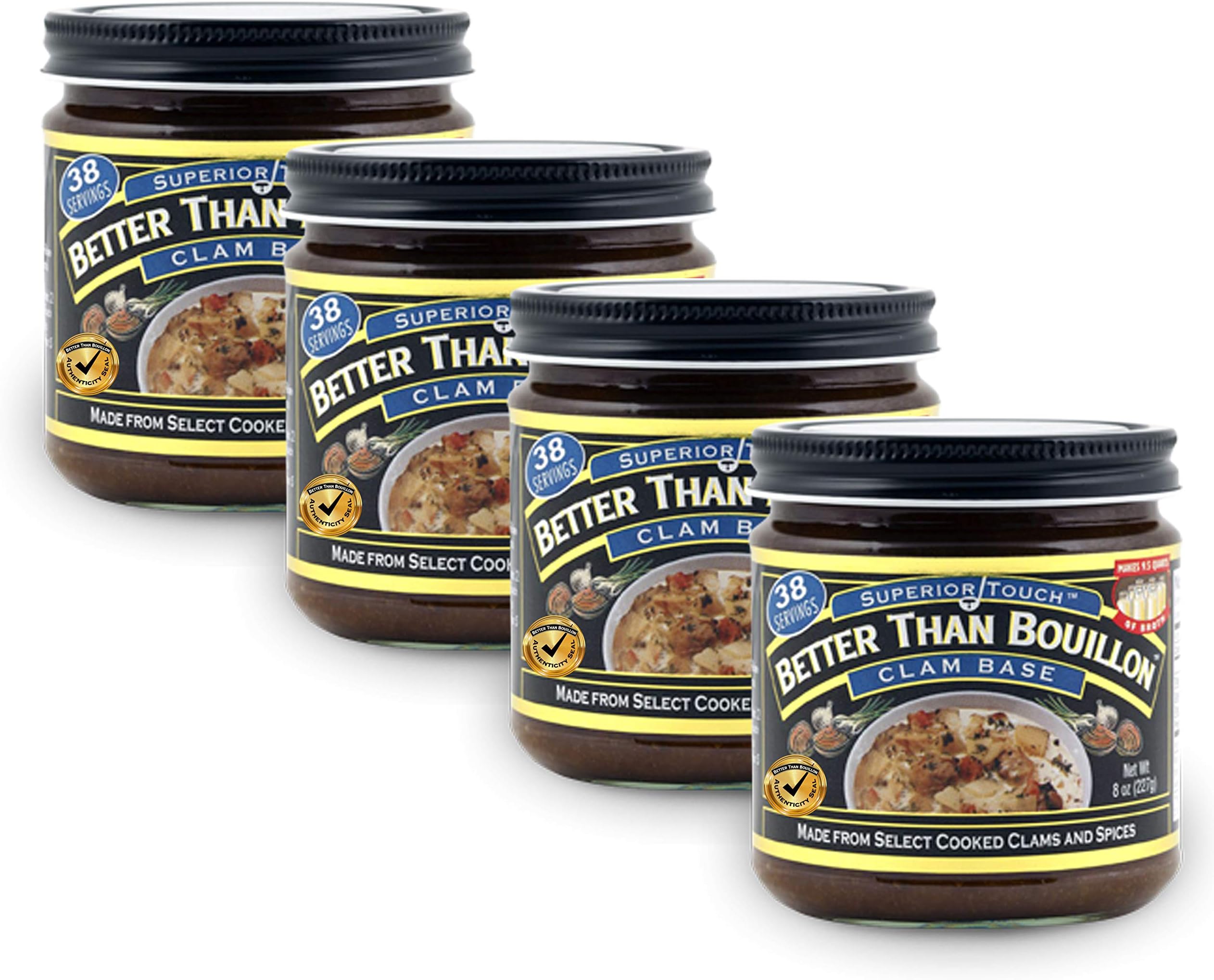 Better Than Bouillon Clam Base 8 oz (Pack of 4) with BTB Authenticity Seal