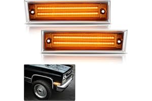 Bestview LED Side Marker Lights Compatible with 1981-1991 Chevy C10 C20 C30 GMC C1500 C2500 Suburban Blazer Jimmy, Driver & Passenger Side, Amber Lens