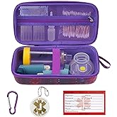 MGZNMTY Travel Carrying Case Compatible with Asthma Inhaler Spacer for Adults and Children, Masks, Inhaler Holder with Asthma Alert Tag and Medical Card, Carabiner (Only Case) (Galaxy)