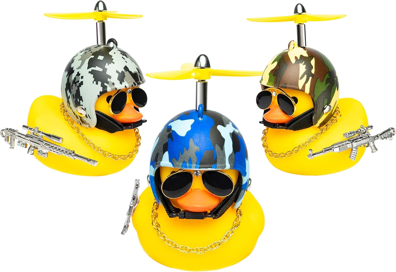 Haooryx 3 Pack Camouflage Rubber Duck Toys Car Ornaments