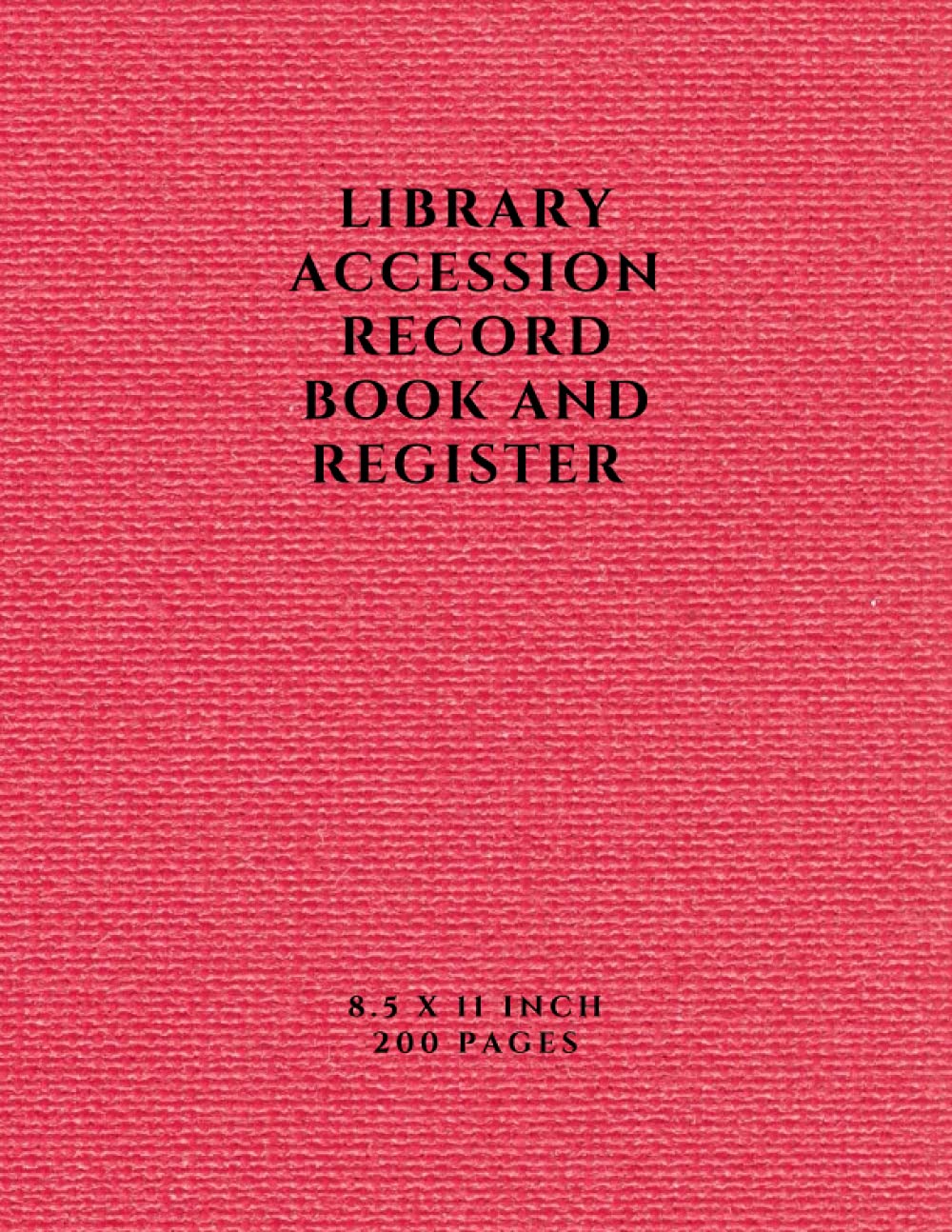 LIBRARY ACCESSION RECORD BOOK AND