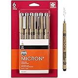 SAKURA Pigma Micron Fineliner Pens - Archival Black Ink Pens - Pens for Writing, Drawing, or Journaling - Black Ink - 01 Poin