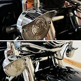 MTO-JQ Turn Signal Mount Headlight Visors | Chrome, For Harley Touring/Road King/Electra Glide/Road Glide /Softail/ Heritage Classic