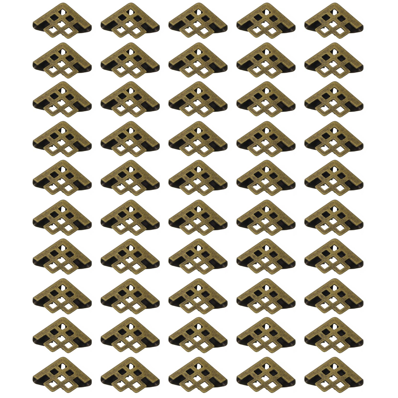 PATIKIL 16mm Metal Book Corners,50pcs Photo Corners Book Corners Protector Retro Metal Decorative for Crafting Scrapbook Photo Album Book Binding,Bronze