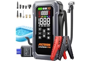 6000A 160PSI Car Battery Booster Jump Starter with Air Compressor and Air Blower (All Gas/10L Diesel), Portable Car Battery Booster Pack, Safe Durable Jump Box with 800 Lumen Light/18W Fast Charge