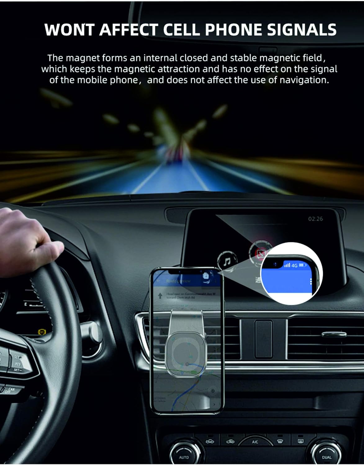 Hayatec Magnetic Car phone holder with Rotatable head Universal compatibility for Samsung iPhone & All smartphones GPS Magnet car air vent mobile phone mount Holder Vertical horizontal Stand - Image 5