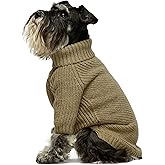 Fitwarm Thermal Knitted Dog Sweater Doggy Winter Coat Pet Clothes Doggie Turtleneck Jacket Puppy Outfits Cat Sweatsuit Sage Green Medium