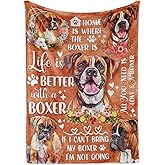 Huglanket Boxer Dog Gifts for Women and Men, Unique Flannel Throw Blanket for Dog Lovers, 50 x 65 inch, Skin Friendly