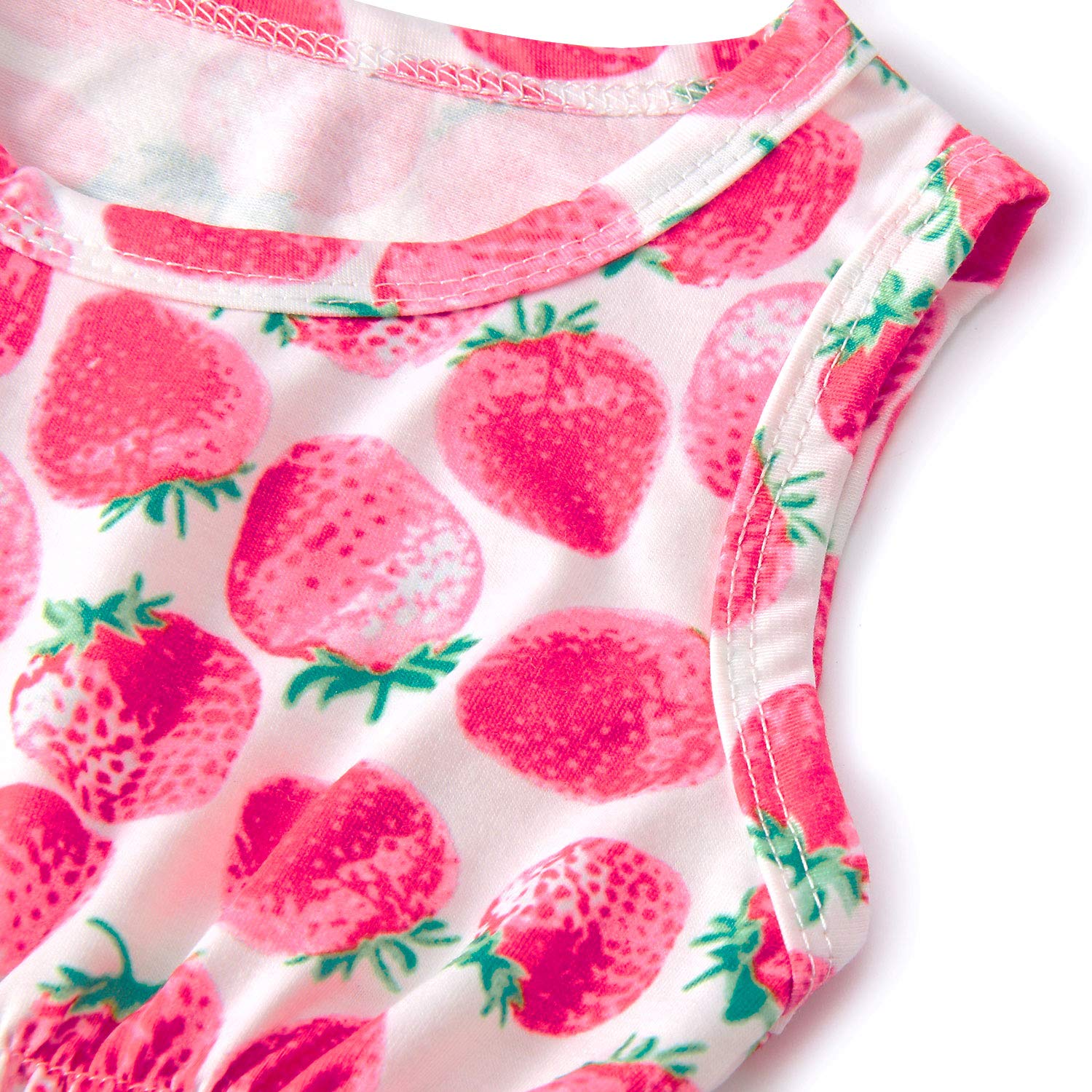RAISEVERN Fruit Print Säugling Mädchen Outfit sicher Stoff Strampler rosa Kirsche Erdbeere ptinted Overall 6-12 Monate