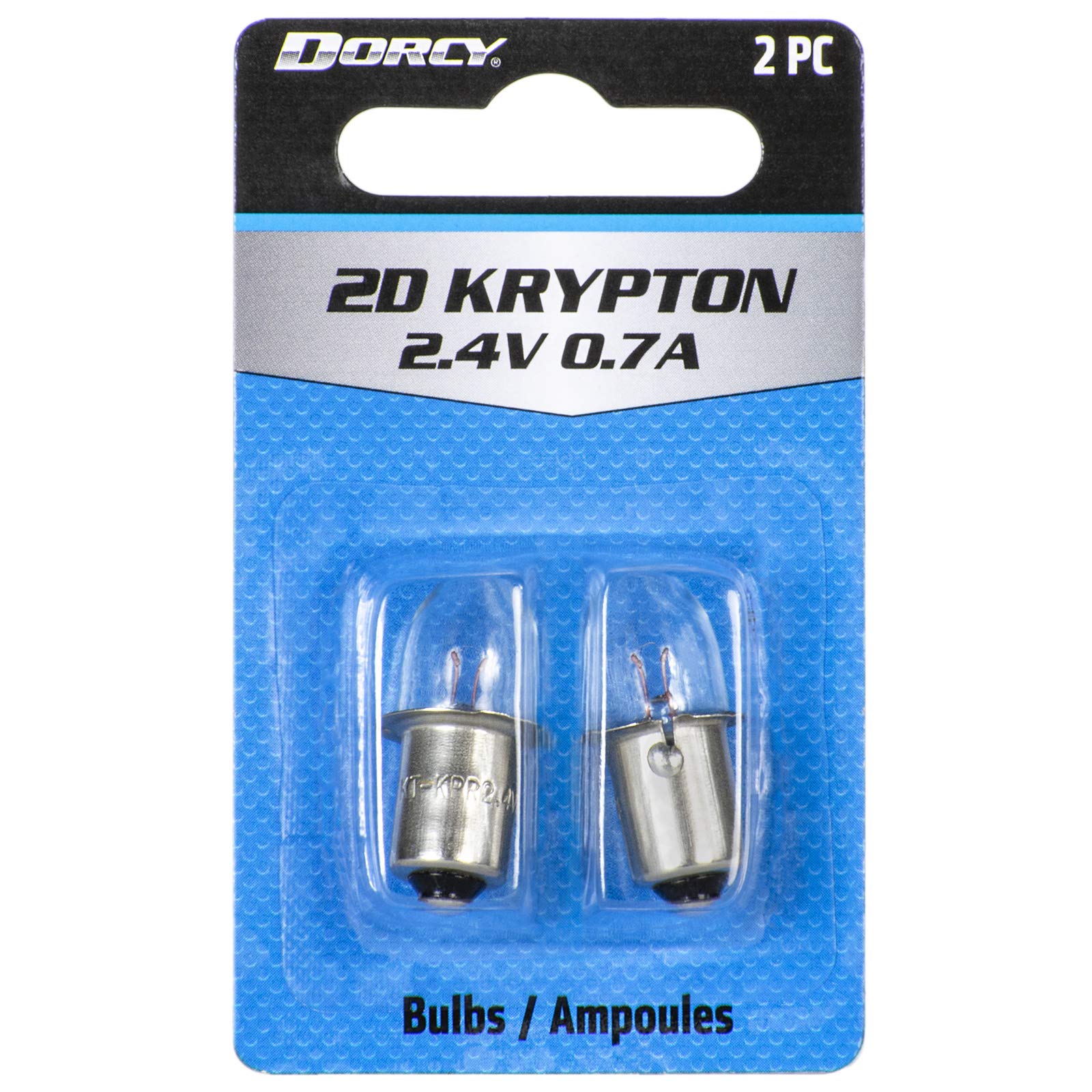 Dorcy 2D-2.4-Volt, 0.7A Bayonet Base Krypton Replacement Bulb, 2-Pack (41-1660), Gold