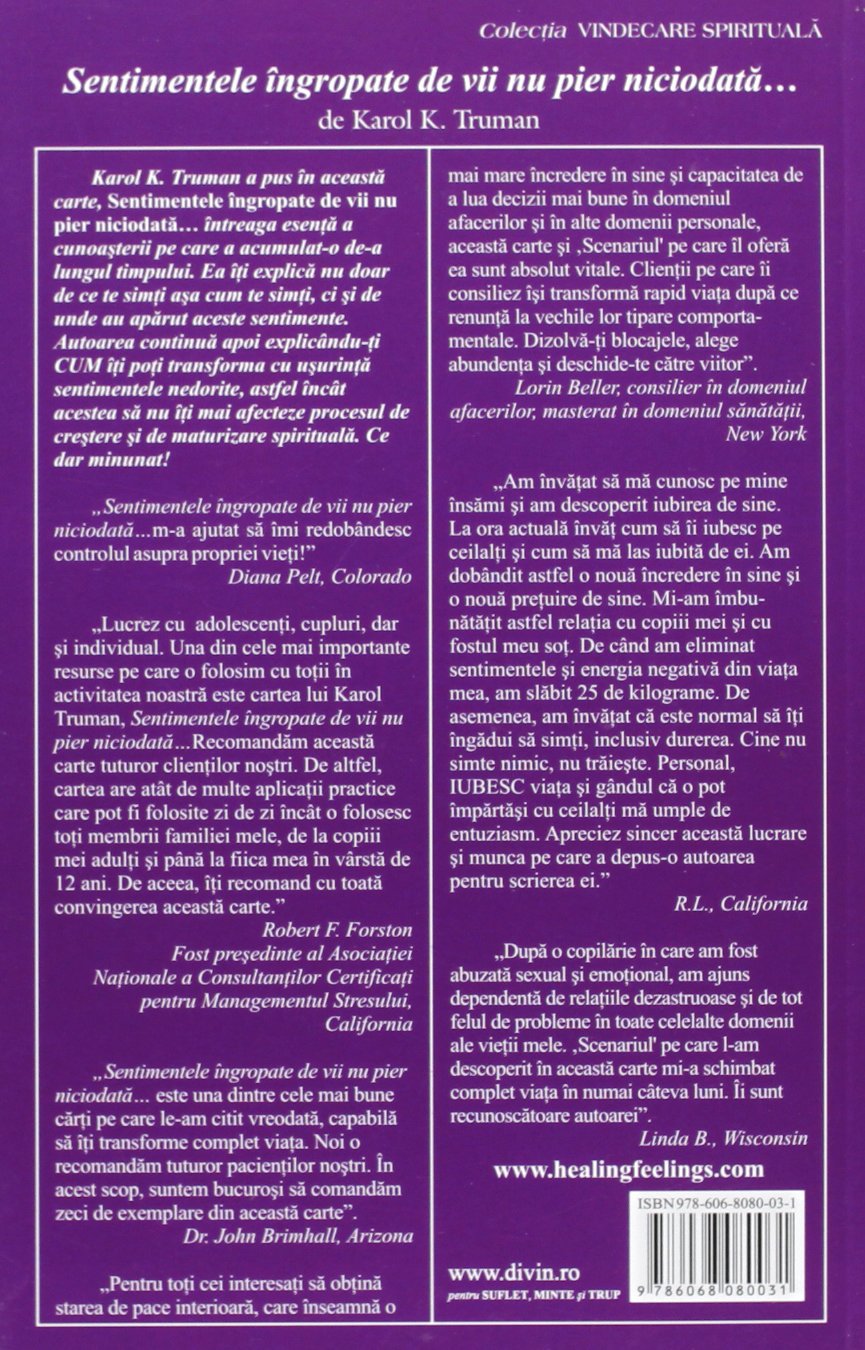 Sentimentele Ingropate De Vii Nu Pier Niciodata Karol K Truman Amazon De Books