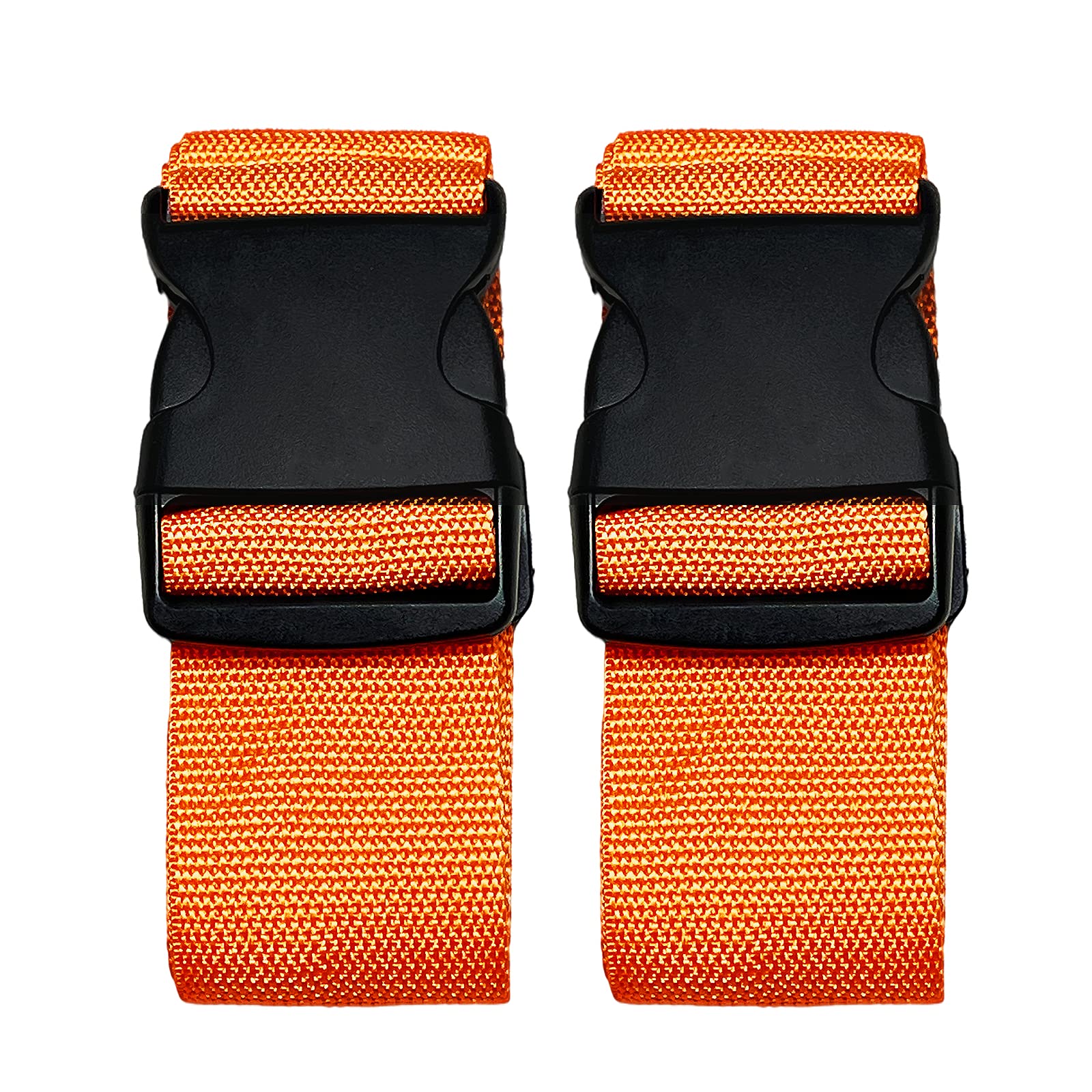 2 Pack Suitcase Belts, Adjustable Luggage Straps, Bright Colors Travel Packing Straps with Quick Release Buckle (Orange) — image 1