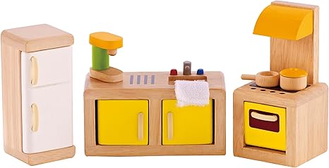 wooden dolls house furniture and dolls