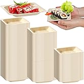 300 Pcs Disposable Square Palm Bowls Palm Leaf Bowls Bamboo Disposable Plates Square Wood Plates for Birthday Party, Wedding Events, Appetizer, Dessert, Catering and Home Use (3.94x3.94x0.6 Inch)