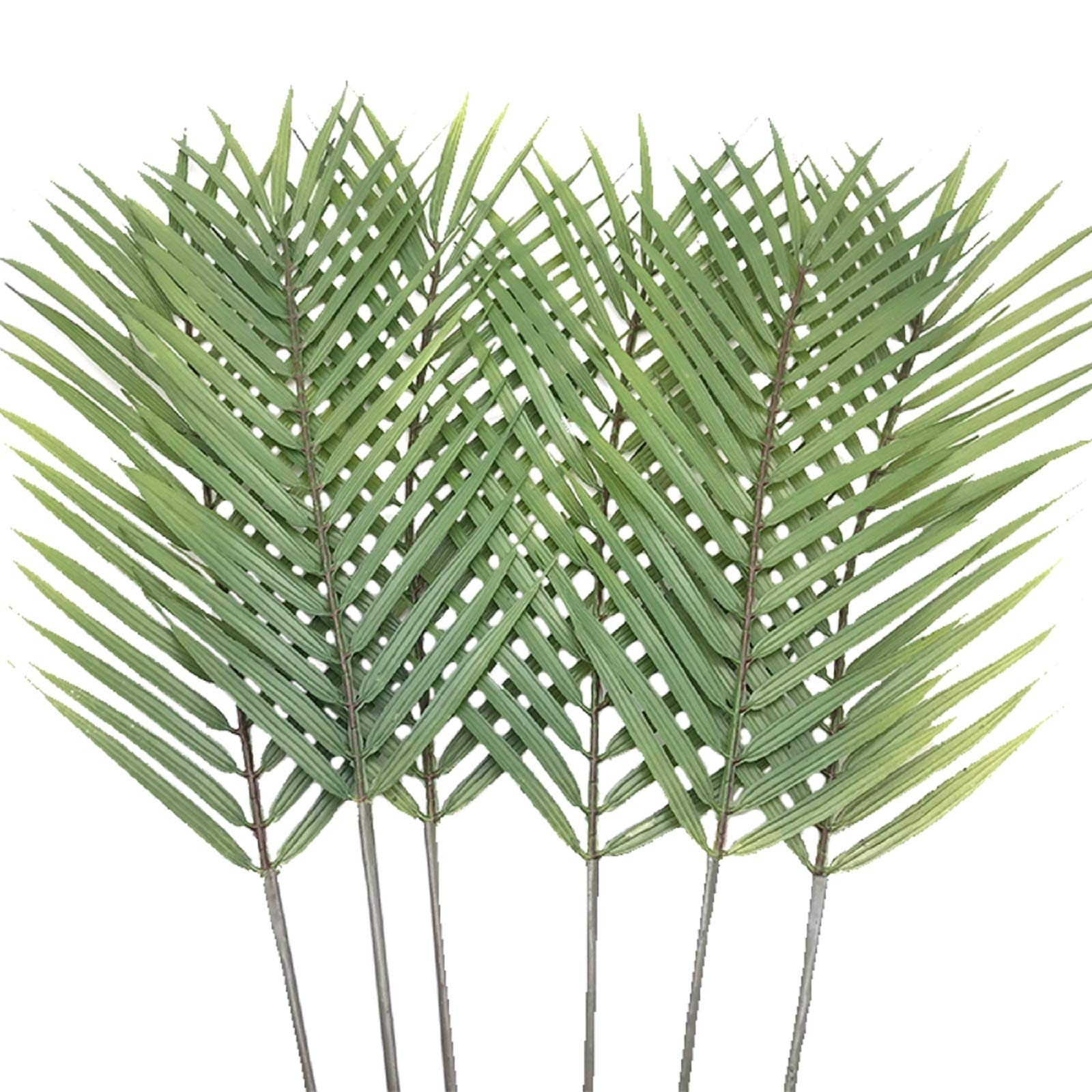 Aisamco 6 Pcs Faux Palm Leaves Fronds Artificial Tropical Monstera Leaves 29" in Tall for Home Wedding Palm Hawaiian Leaves Decorations