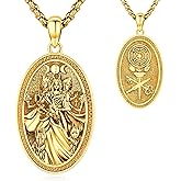 LOOVE Pentagram/Sun Moon/Celtic Witches Knot/Santa Muerte/Triple Moon Goddess/Hecate Necklace Sterling Silver Magic Wiccan Pagan Amulet Jewelry for Women Men