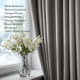 Deconovo Eyelet Blackout Curtains 72in 42x72 Grey Thermal 2 Panels view 9