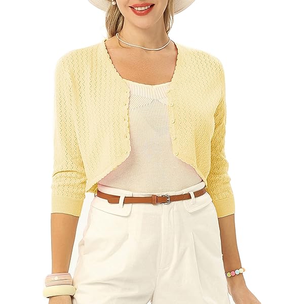 Summer Short Sleeve Cardigans for Women Cropped Cardigan