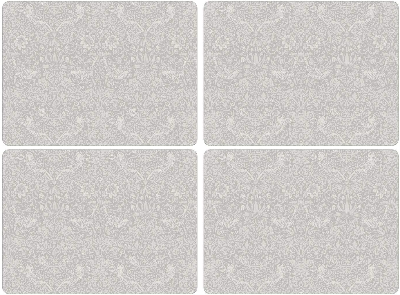 Pimpernel x Spode Morris & Co.Strawberry Thief 4 Placemats, Cork Backed Table Mats with Heat Resistance and Stain Protection
