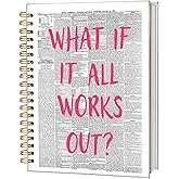 FLVGE Trendy Positive Affirming Notebook Journal, Cute Aesthetic Notebook for Teen Girls Women, Cute School Supplies-Preppy Stuff, Coquette Stuff Trendy Hardcover Spiral Notebook 5.5x8.3