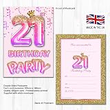 Olivia Samuel 20 Pack 21st Birthday Invitations Pink Gold Glitter Effect view 2