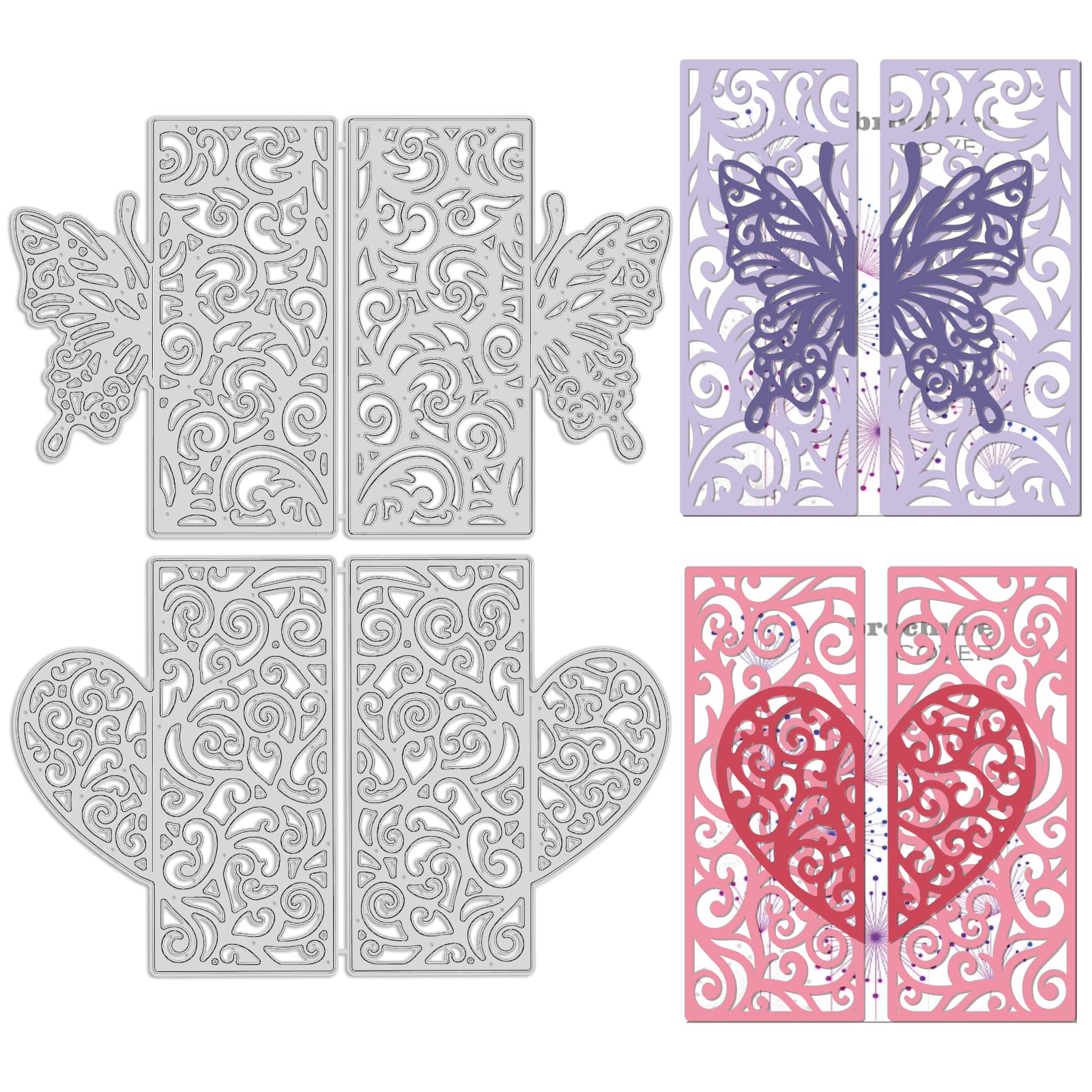 INFUNLY Wedding Invitation Base Cutting Dies Metal Flower Background Die Cuts Embossing Stencils Template for Card Scrapbooking DIY Craft Album Paper Card Decor