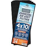 Activated Carbon Air Vent Filters for Home - 4" x 10" Dust Control Activated Charcoal Floor Vent Filters - Air Filter Freshener for Home Vents to Purify Indoor Air and Homes - (24-Pack)