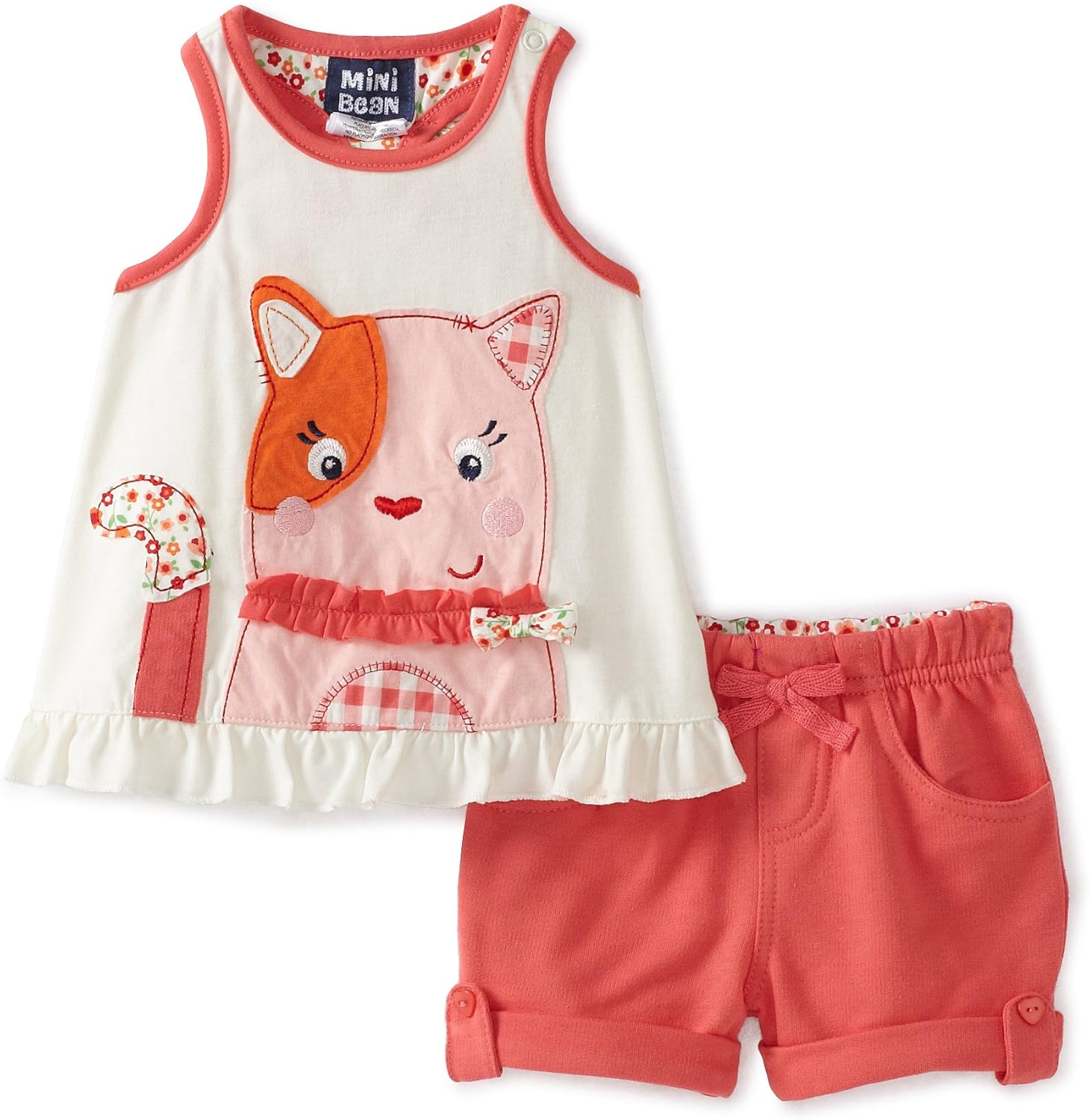 Mini Bean BabyGirls Newborn Cat Print Knit 2Piece Set