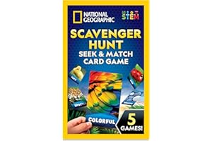 BLUE MARBLE National Geographic Scavenger Hunt for Kids- Seek & Match to Find Objects from 40 Jumbo Treasure Hunt Cards, Indoor and Outdoor Activities, Family Travel Camping Games, Toddlers and Kids Ages 4-8
