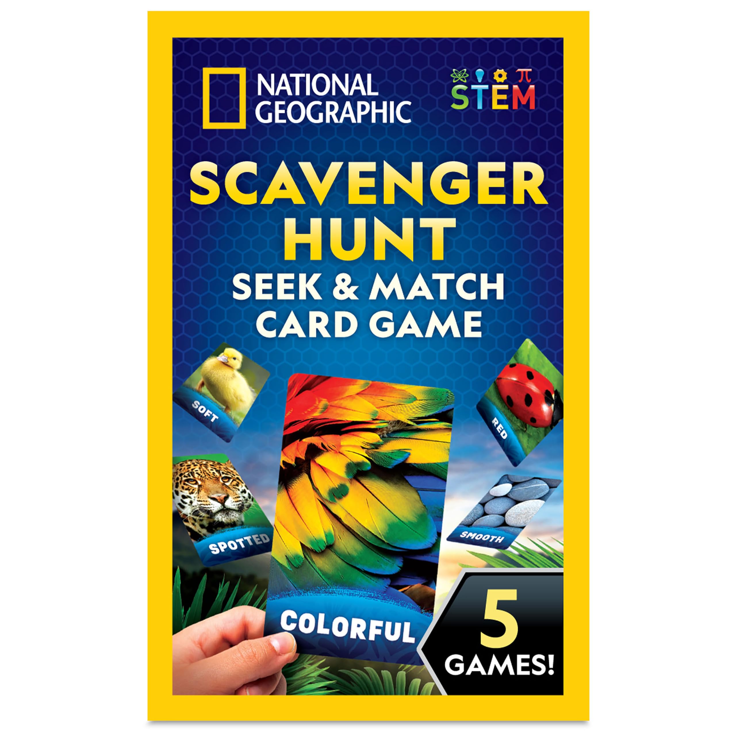 NATIONAL GEOGRAPHIC Scavenger Hunt for Kids Card Game - Seek & Match Objects from 40 Jumbo-Sized Cards, Camping Games, Road Trip Activities for Kids, Car Game, Outdoor Activities